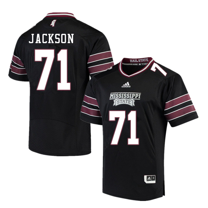 Men #71 James Jackson Mississippi State Bulldogs College Football Jerseys Sale-Black - Click Image to Close